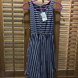 NWT navy and white striped dress